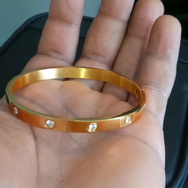 Edforce Stainless Steel Bracelet With Crystals